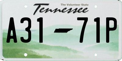 TN license plate A3171P