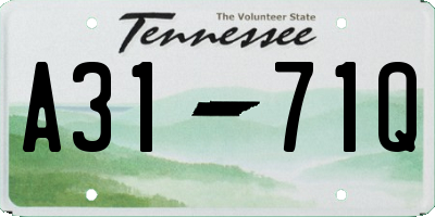 TN license plate A3171Q