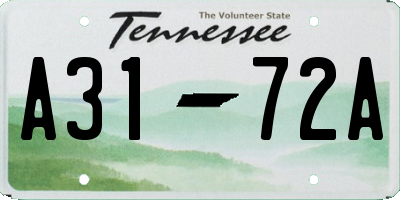 TN license plate A3172A