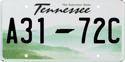 TN license plate A3172C