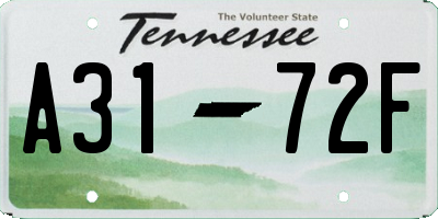 TN license plate A3172F