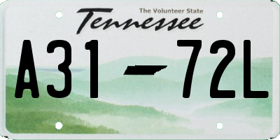 TN license plate A3172L