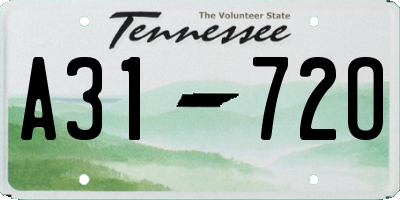 TN license plate A3172O
