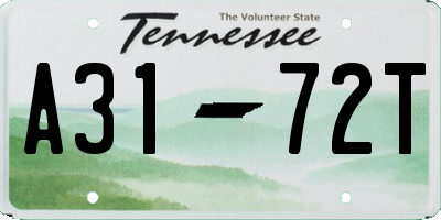 TN license plate A3172T