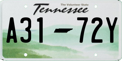 TN license plate A3172Y