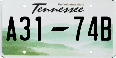 TN license plate A3174B
