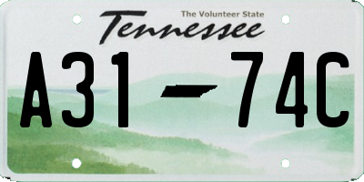 TN license plate A3174C