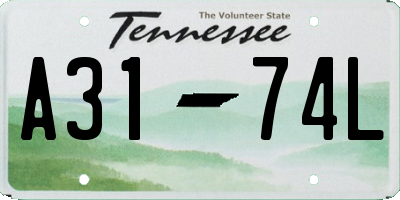 TN license plate A3174L