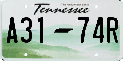 TN license plate A3174R