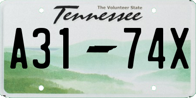 TN license plate A3174X