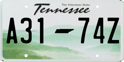 TN license plate A3174Z