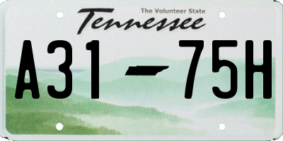 TN license plate A3175H