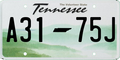 TN license plate A3175J