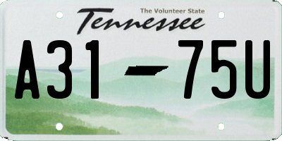 TN license plate A3175U