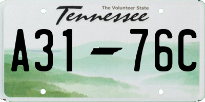 TN license plate A3176C