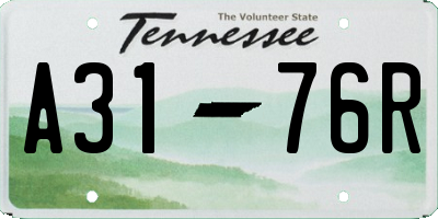 TN license plate A3176R