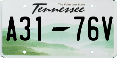TN license plate A3176V