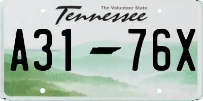 TN license plate A3176X