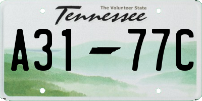 TN license plate A3177C