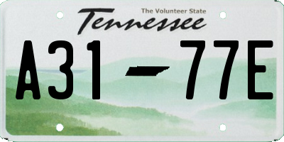 TN license plate A3177E