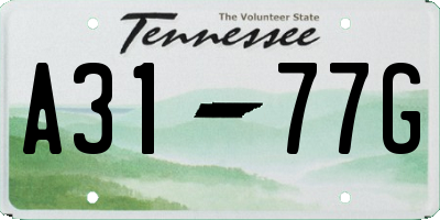TN license plate A3177G