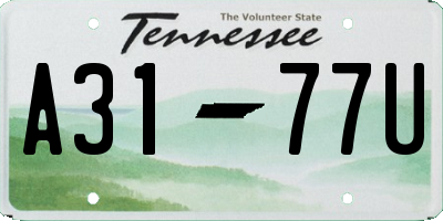 TN license plate A3177U