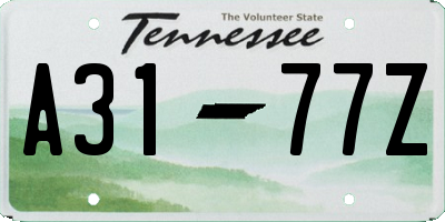TN license plate A3177Z