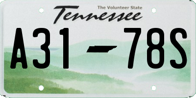 TN license plate A3178S