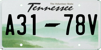 TN license plate A3178V