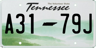 TN license plate A3179J
