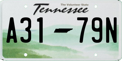 TN license plate A3179N