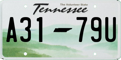 TN license plate A3179U