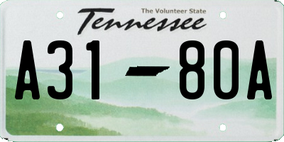 TN license plate A3180A