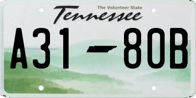 TN license plate A3180B
