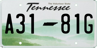 TN license plate A3181G