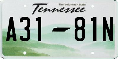TN license plate A3181N
