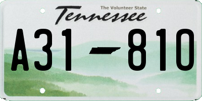 TN license plate A3181O