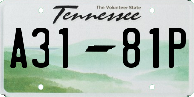 TN license plate A3181P