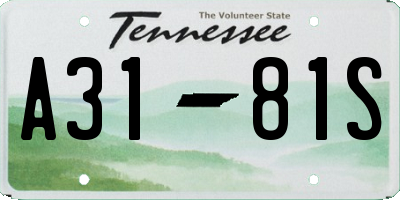 TN license plate A3181S