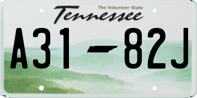 TN license plate A3182J