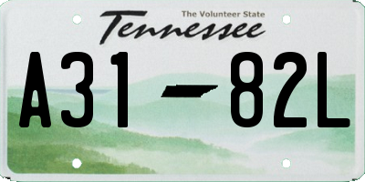 TN license plate A3182L
