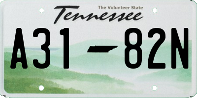 TN license plate A3182N