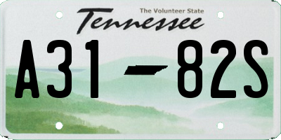 TN license plate A3182S