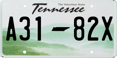 TN license plate A3182X