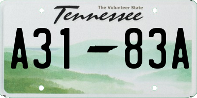 TN license plate A3183A