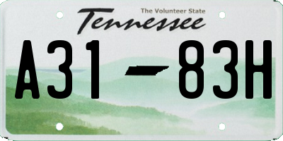 TN license plate A3183H