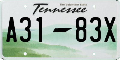 TN license plate A3183X