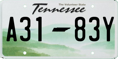 TN license plate A3183Y