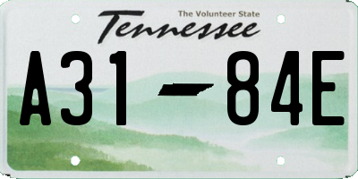 TN license plate A3184E