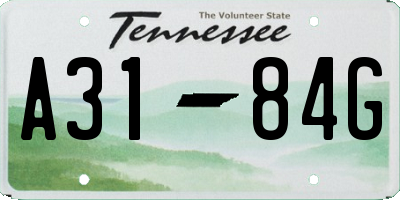 TN license plate A3184G